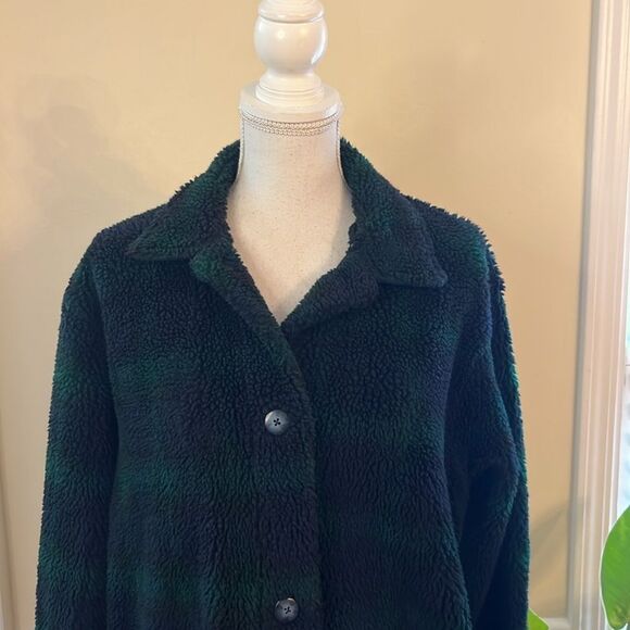 Liz & Co Plaid Fleece Coat - Picture 2 of 6